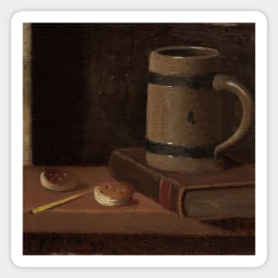 Mug, Book, Biscuits and Match by John Frederick Peto Sticker